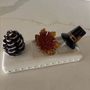 Nora Fleming Autumn fall bundle pilgrim hat pine cone maple leaf a252 a110 a290